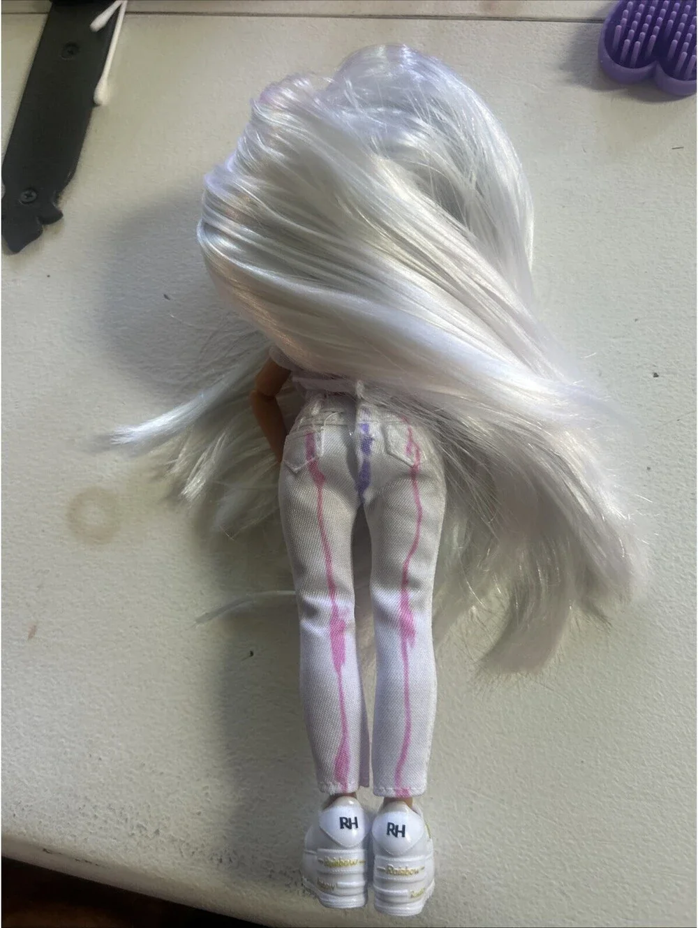 Rainbow High Color Create Fashion Doll DYI Custom Tie Dye Outfit White Hair